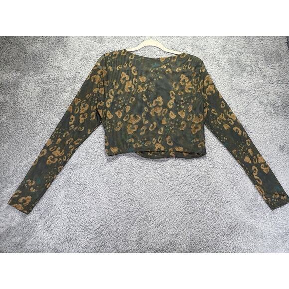 Free People Supernova Crop Top Only XL Ruched Asymmetric "Set in Dark" Long Slv - Picture 2 of 6